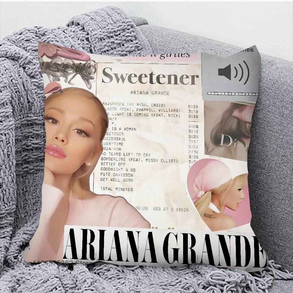 A- Arianas Singer G-Grande Pillow Case Square Pillow Bedroom Sofa Leisure Comfort Cushion Car Living Room Home Decoration