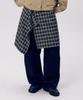 SOME PLACE Check Wrap Skirt Layered Basic Cotton Wide Pants Set [Black]