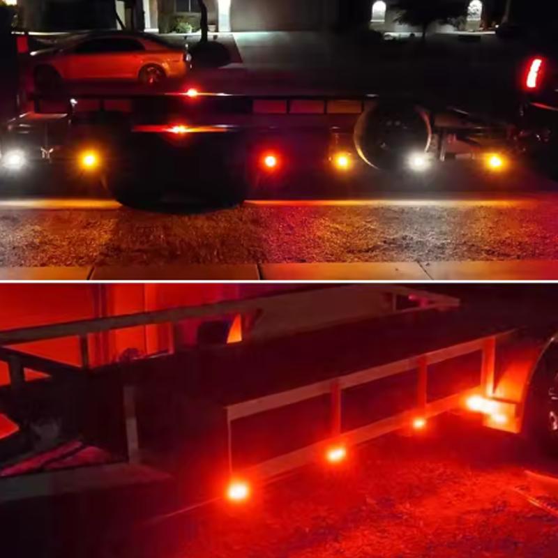 4 LED Reflector Panel Light Truck Identification Light Turn Signal Clearance Brake Tail Light For Trailer Bus Lorry Van 12V 24V
