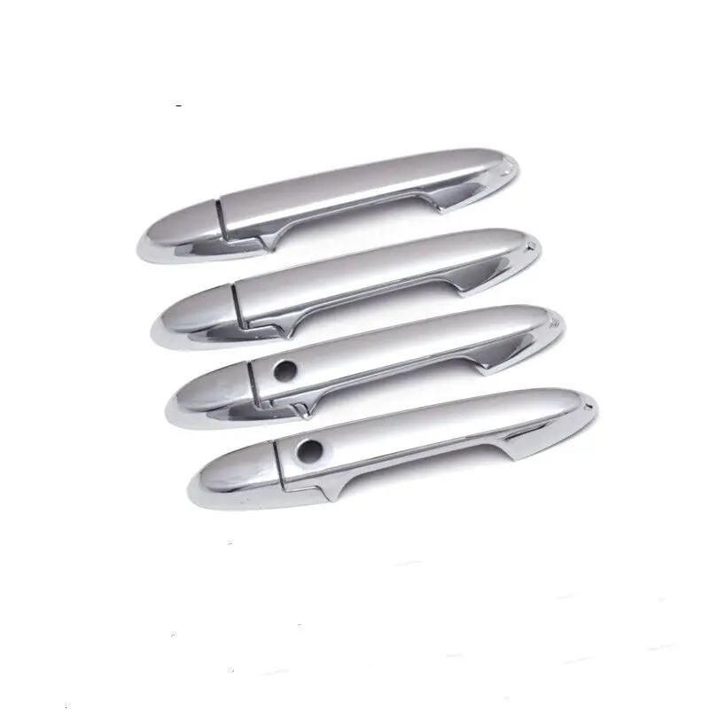 

For Honda Fit Jazz 2014 2015 2016 2017 2018 ABS Chrome Carbon Fiber Door Handle Cover Trims Car Styling Accessories Silver 2 buttons