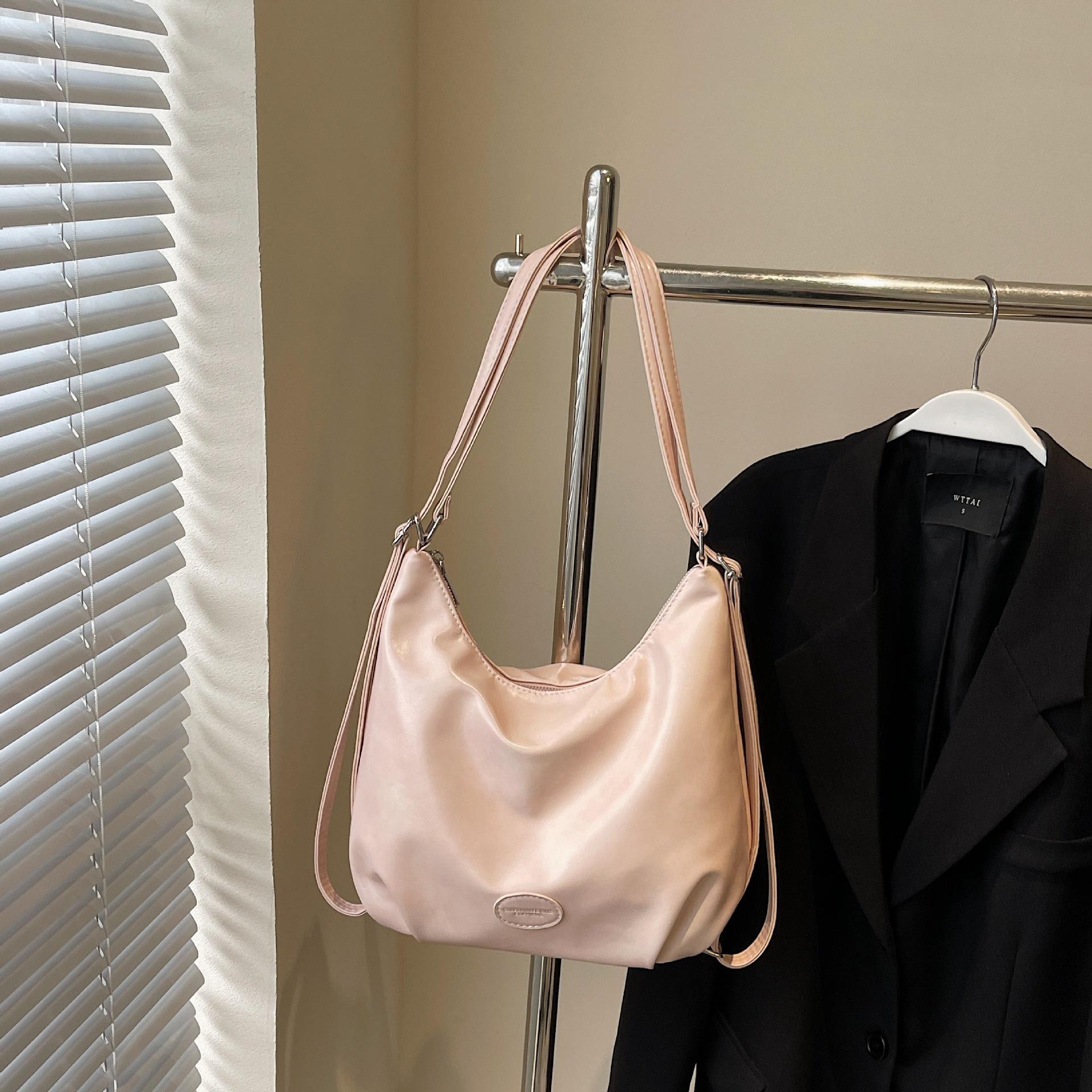 

Сумка-тоут новая большая вместительная модная женская сумка однотонная на плечо рюкзак для поездок на работу студенческая классная модная сумка-мессенджер розовый