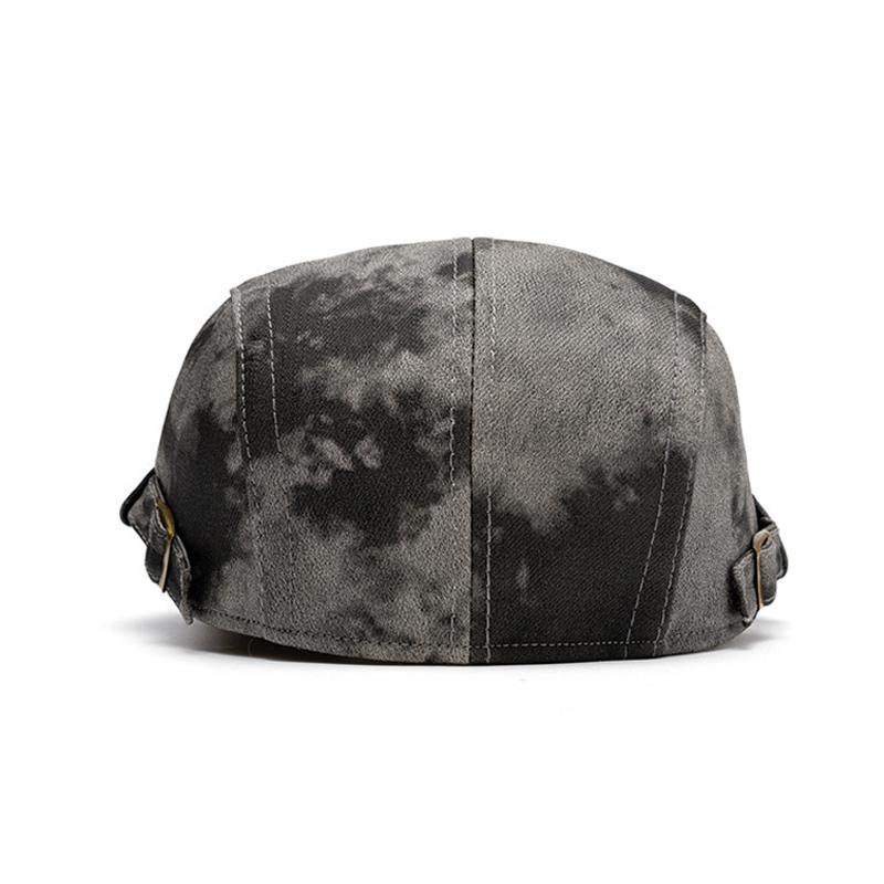 Print Beret Autumn Winter Thick Warm Forward Cap Men Big Head Circumference Newsboy Cap