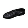 New Spring Crocodile Pattern Men's Bean Shoes Flat Heel Lazy British Soft Bottom Black Casual Leather Shoes