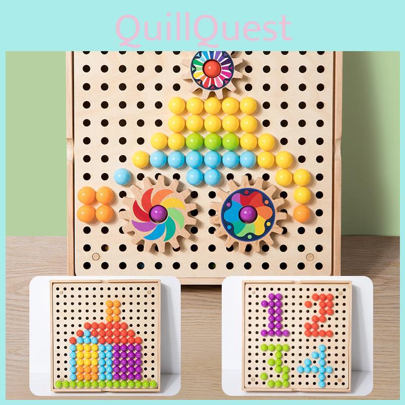 Learning Early Wooden Puzzle Toys Gear Geometric Parts Children Development