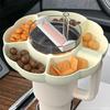 Tumler Snack Bowl Matkvalitet Glatt Ingen lukt Ensfarge Gjenbrukbar Snack Ring 5 Rom Vannkopp Øvre Snack Skuff