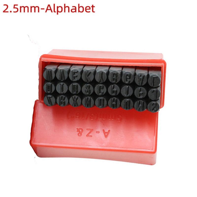 Digitální razítko s abecedou uhlíková ocel kůže kov LOGO razicí sada DIY šperky číslo písmeno razicí nástroje 2/2,5/3/4/5/6/8/10/12,5 mm