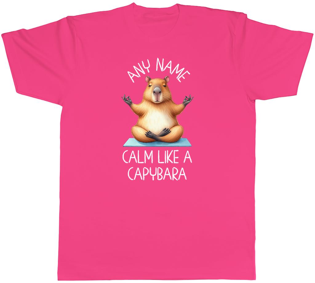 Personalised Calm Like a Capybara Yoga Meditation Unisexs TShirt Tee Gift Top