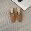 Bailamos Summer New Women Slippers Shallow Slip On Women Mules Shoes Square Low Heel Ladies SandalS Casual Outdoor Slides