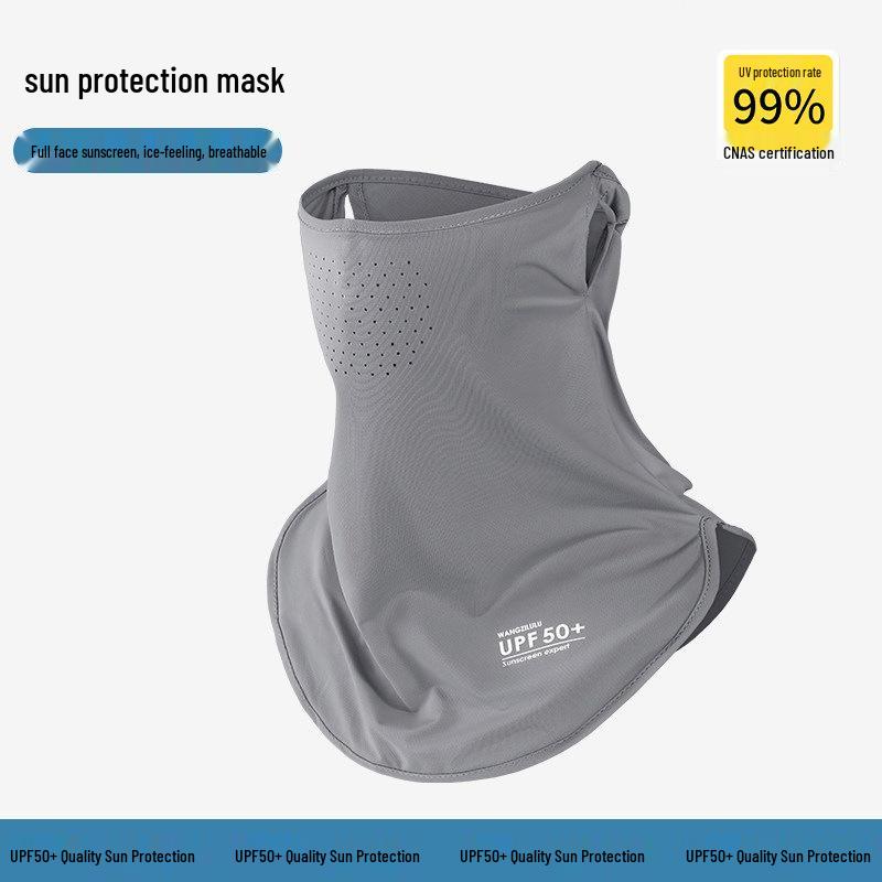 Unisex Ice Silk Face Veil: Breathable UV Protection for Summer Cycling, Driving, and Neck Sunshade.