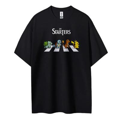 Pokemon T-Shirt Herren Reine Baumwolle Lässig Rundhals T-Shirt Kurzarm Kleidung Sommer Sport Lässig Kurzarm Oberteil