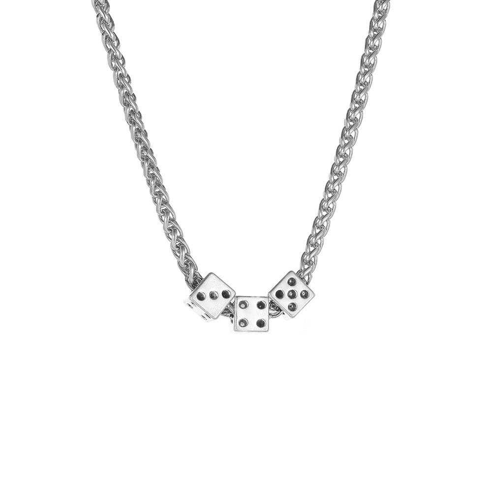 Stylish And Trendy European And American Dice Pendant Necklace For Unique Fashion Lovers