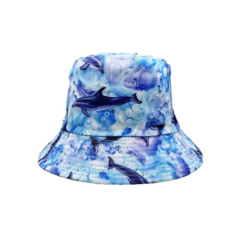 Hot-selling Personalized Digital Printing Bucket Hat European and American Fashion Short Brim Sunshade Basin Hat Spot