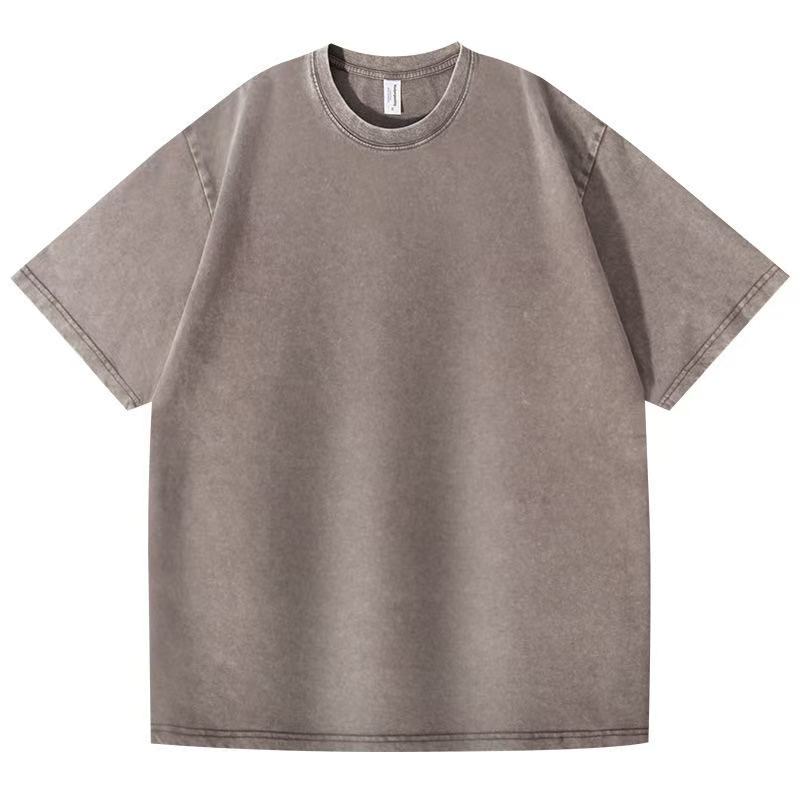 

Мужская футболка с коротким рукавом и круглым вырезом в винтажном стиле Do Old из чистого хлопка XXL света кофе