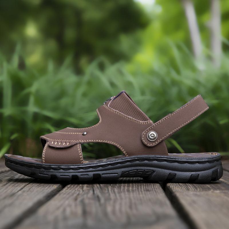 

Сандалии мужские из натуральной кожи Мужская летняя обувь Повседневные сандалии для отдыха на открытом воздухе Пляжная обувь из коровьей кожи Мужские сандалии двойного назначения 6.5 коричневый