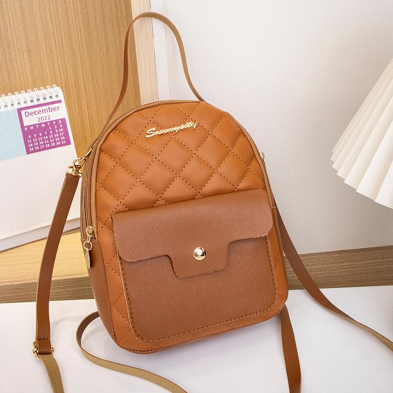 

Женский рюкзак Женский студенческий школьный рюкзак Уличная модная простая женская сумка Вышитый рюкзак одна штука коричневый