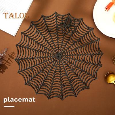 Halloween asztali szőnyeg Kreatív műanyag pókháló szőnyeg Vízálló olajálló hőszigetelő tál szőnyeg Újrafelhasználható forrázásgátló párna konyhai kellékek