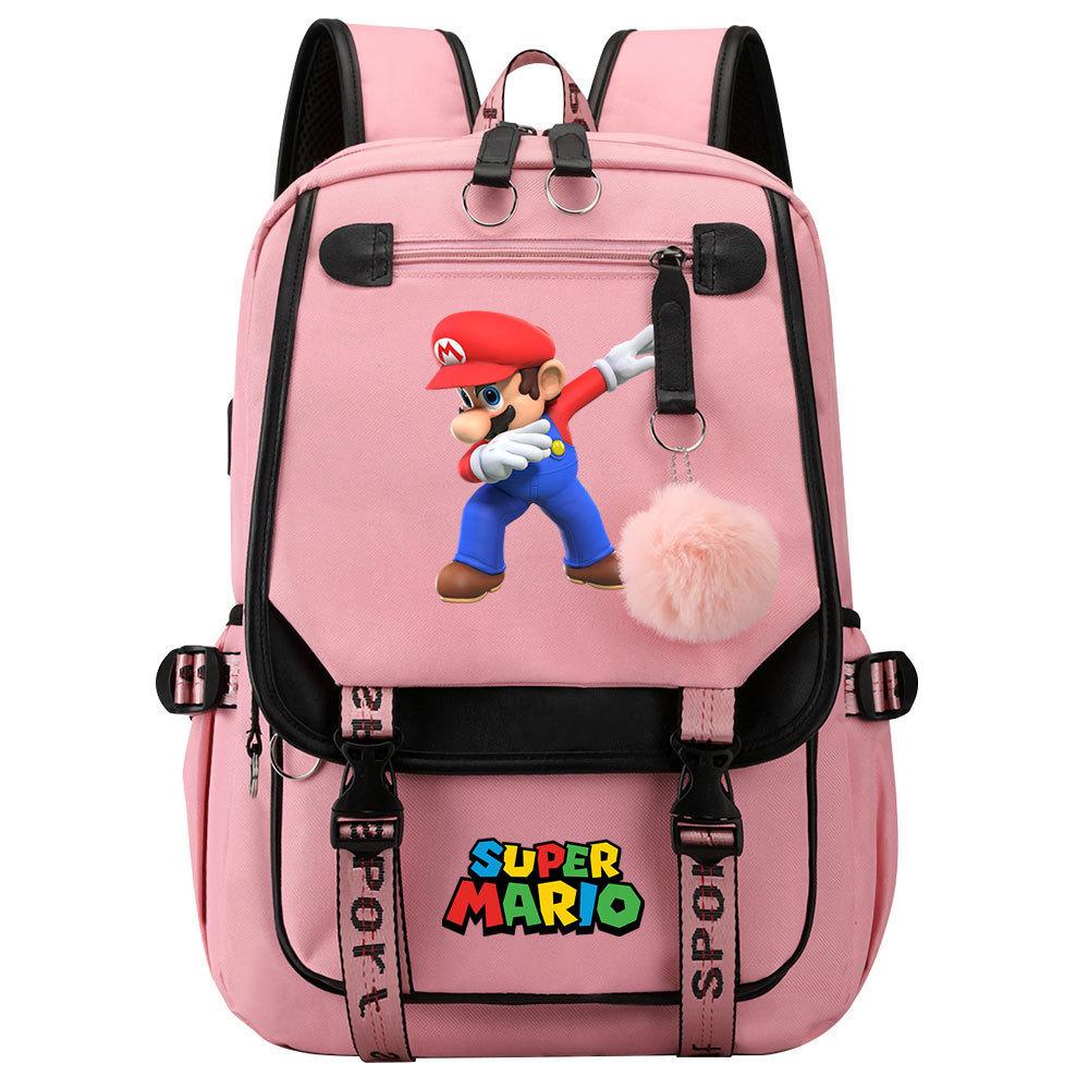 Super Printed Usb Teen Student School Bag Men'S And Women'S Casual Webbing Flip Backpack