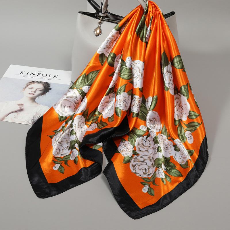 90 Square Scarves, Silk Scarves, Women's New Spring and Summer High-end Sense Versatile, Thin Scarves, Shawls Outside