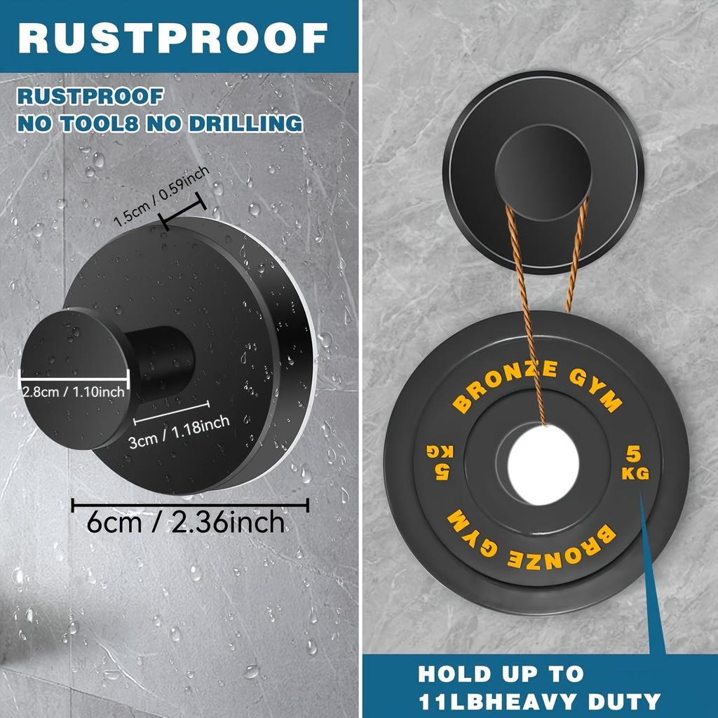 Strong Suction Cup Hooks, Suitable for Shower, Bathroom, and Kitchen - No-Drill Wall-Mounted Towel Hooks with Vacuum Technology,