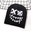 Halloween Kürbis Totenkopf Strickmütze Für Streetwear Und Lässige Winterwärme