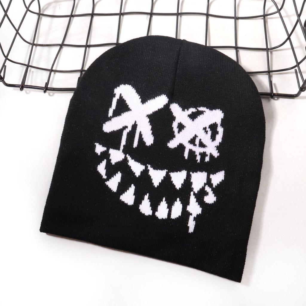 Halloween Kürbis Totenkopf Strickmütze Für Streetwear Und Lässige Winterwärme