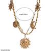 European and American High-End Ins Style Light Luxury Minimalist Necklace Multi-Layer Stacked Sun Moon Disc Vacation Style Collarbone Chain