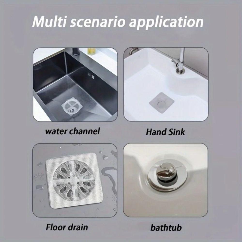 30Pcs Anti-blocking Disposable Hair Catchers Mesh Filter Mesh Stickers Shower Drain Cover  Bathroom
