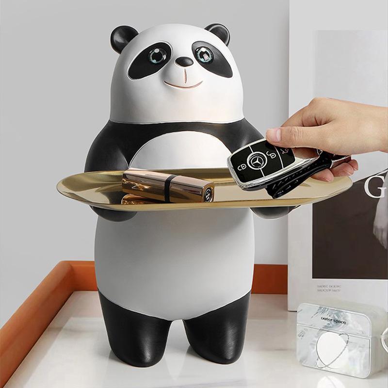 Creative Panda Key Storage Ornament Living Room Entrance Entrance Desktop Home Children's Room Decoration Gift Gifts
