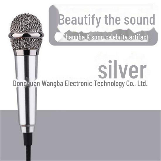 

Мини-караоке-гарнитура с микрофоном для пения Bare Metal серебряный