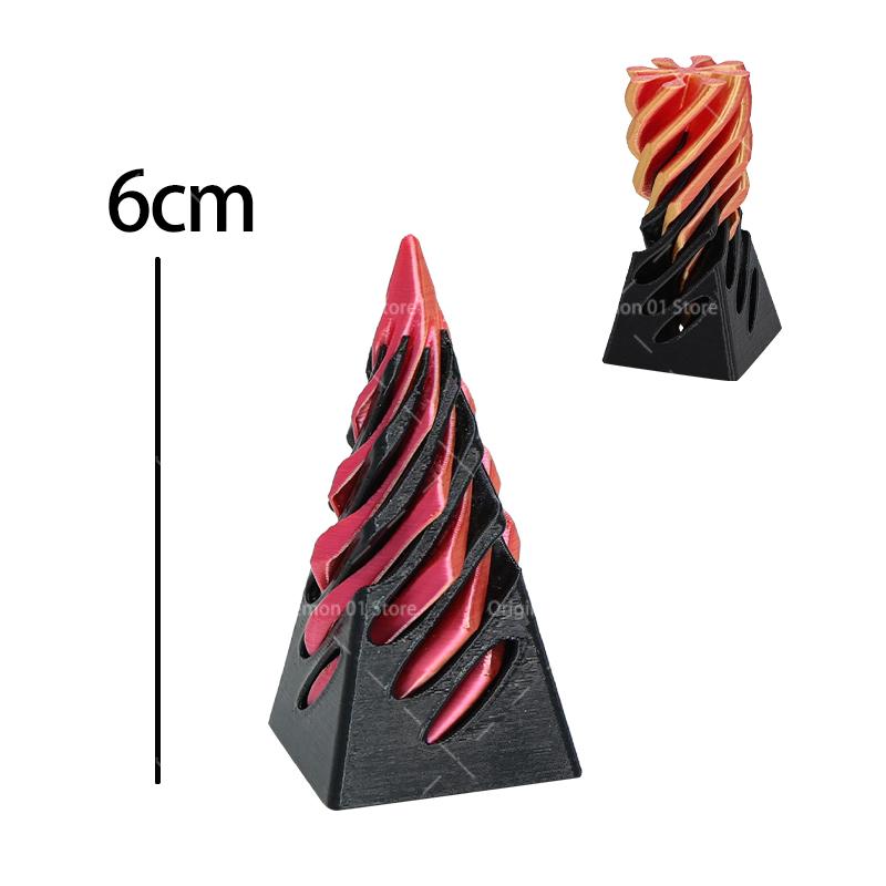 3D Printed Spiral Cone Fidgeting Plaything Impossible Pyramid Passthrough Ghost Sculpture Small Vortex Thread Illusion Relaxation Toy