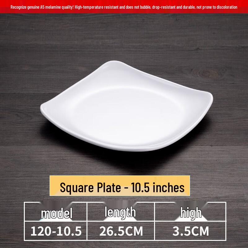 Melamine Square Serving Plates (10-Pack)