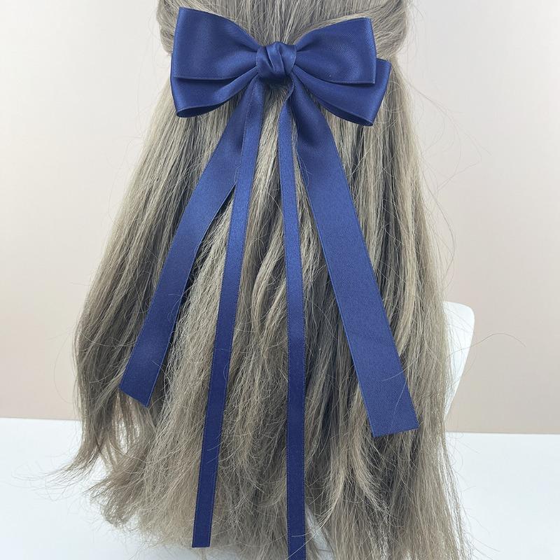 Sweet Girl Bow Streamer, Hairpin Korean Simple And Versatile High-end Hairpin On The Back Of The Head Net Red Hair Accessories