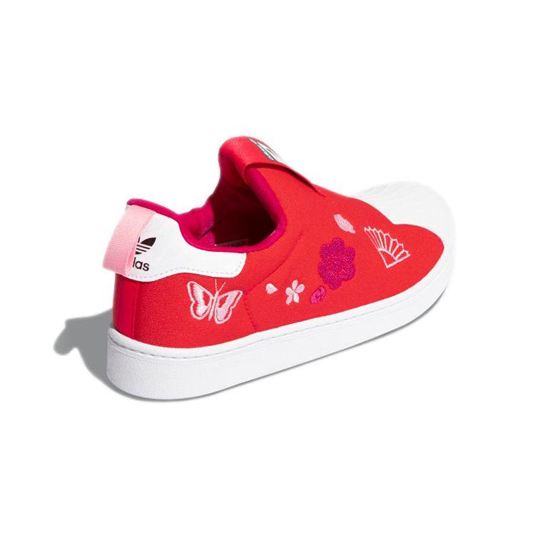 Adidas Disney X  Originals Superstar 360 Comfortable Durable Low-Top Kids Skate Shoes Kids sneaker Red Q46303