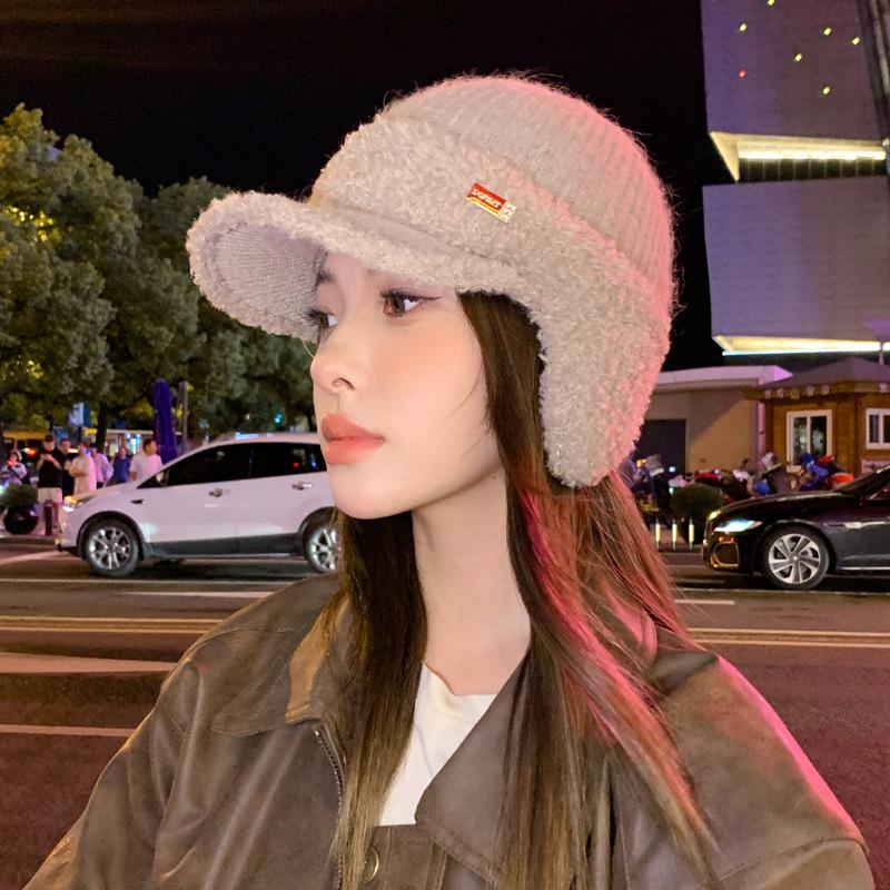 Knitted Hat, Children's Thick Warm Woolen Hat, Outdoor Versatile Cycling Ear Protection Hat, Cold and Windproof Duckbill Hat