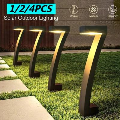 Solar LED Lights Inserted Into the Ground 7-shaped Courtyard Garden Lawn Landscape Decorative Lights