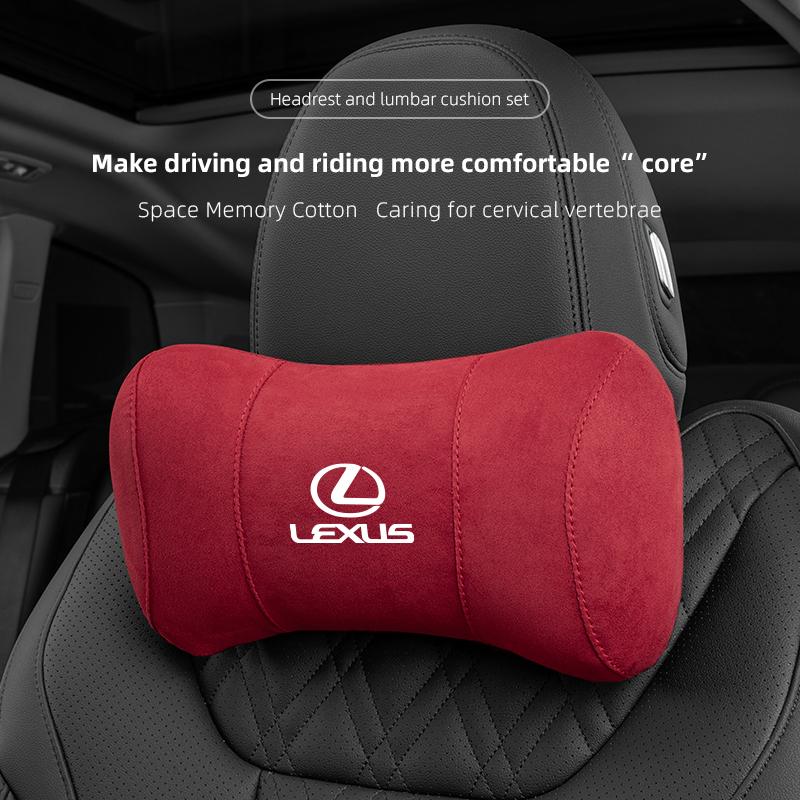 Reposacabezas de Gamuza para Coche Almohada Cervical de Espuma Viscoelástica Para Lexus RX330 IS250 Ct200h ES300h RX350 IS300h NX300h RX400h UX Accesorios para Automóvil