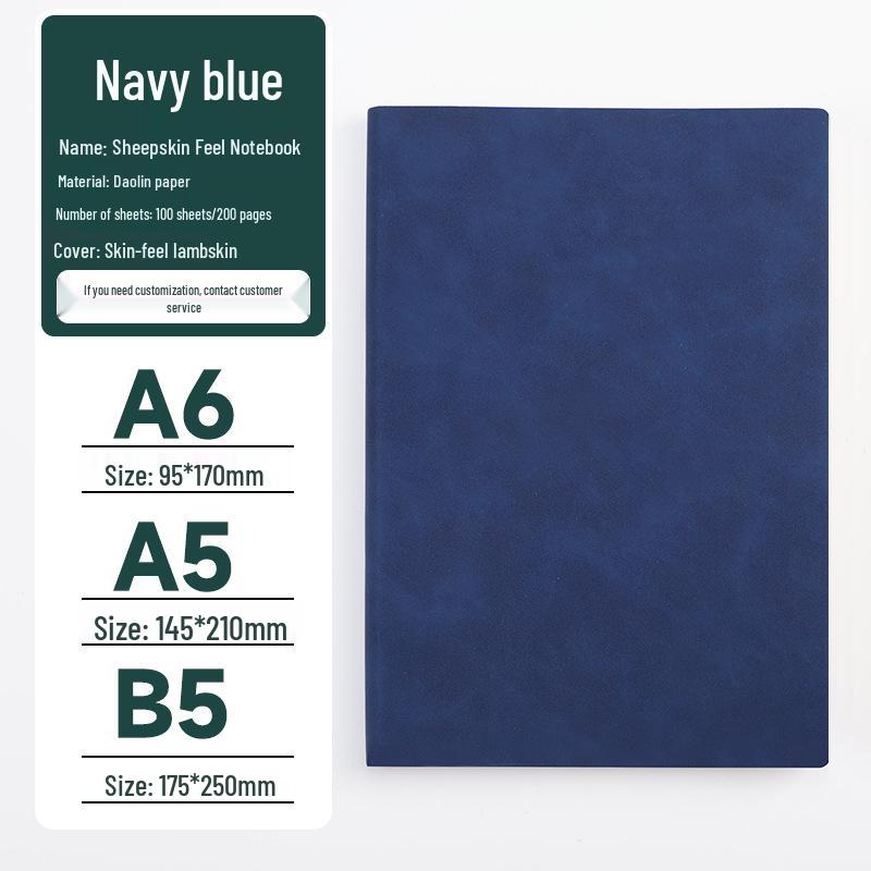 Luxury Sheepskin A5 Notebook: Thick, High-Value Skin-Feel Planner for Office Use