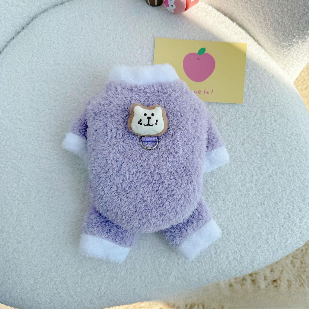 Dog Four-legged Coat - Autumn/Winter Edition - Thick and Warm Fleece Material - Anti-chill and Windproof - Suitable for Pets and Cats