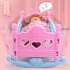 Infant Carriage Baby Doll Rocking Bed Pretend Play Doll Rocking Crib Baby Bed Cradle  Girls Gift