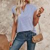 Womens Spring Tops V Neck Short Sleeve Blouse Summer Shirts for Women Casual Lightweight Womens Summer Shirts
