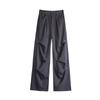 High-waisted overalls women's new retro thin wide-leg straight casual pants quick-drying trendy sweatpants