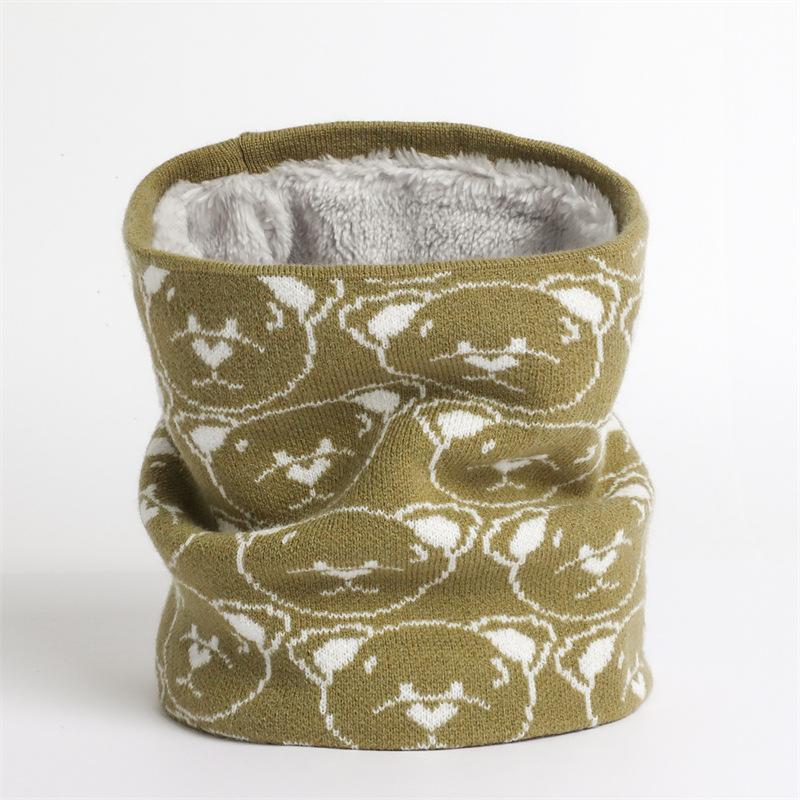 

Медвежий принт осень зима толстый теплый шарф-кольцо для мужчин и женщин мягкий воротник шейный платок для активного отдыха лыжная полная маска глушитель Bufanda вязаный 24cmX21cm