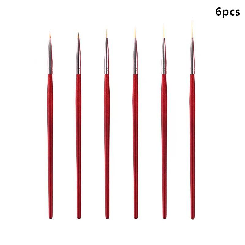 Wooden Nail Art Brushes Nail Art Liner Brush For Thin Details Fine Drawing Liner Brush Uv Gel Polish Painting Nail Design Tool