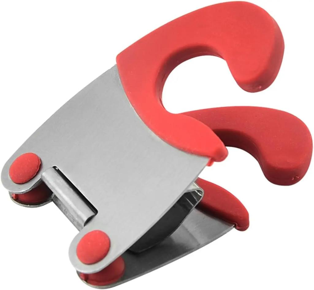 1Pcs Stainless Steel Pot Clip Silicone Anti Scald Grip Easy Fixed for Spoon Spatula Fork Holder Kitchen Accessories Tools
