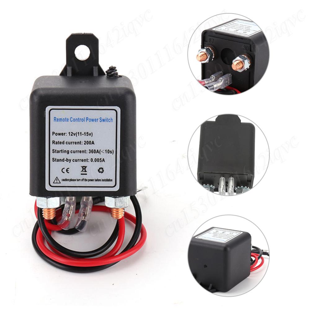 Remote Battery Disconnect Switch 12V 200A Car Kill Switch Anti-Theft Prevent Battery Drain Remote Control Cut Off Switch for Car