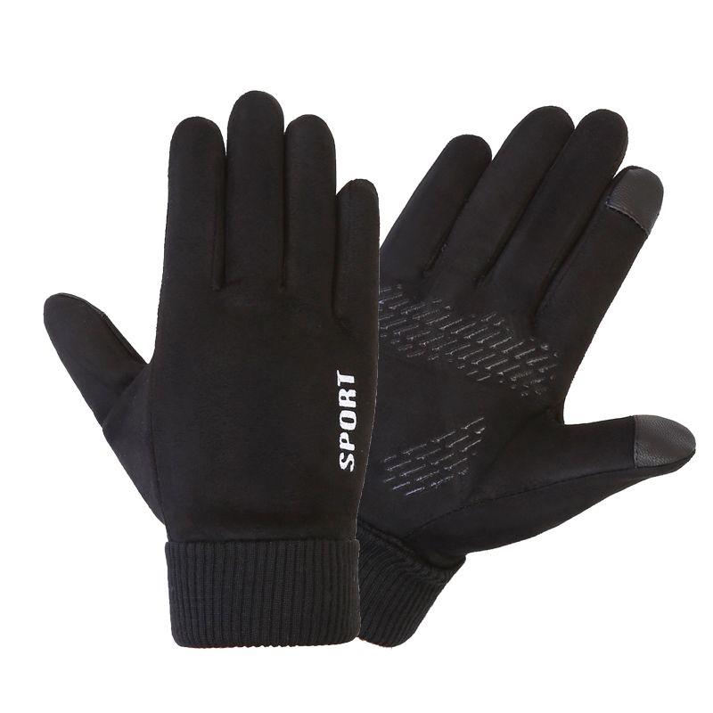 

Перчатки Мужские Осенне-Зимние Heattech Защита от Холода Флис Для Занятий Спортом на Открытом Воздухе Велоспорт и Вождение Нескользящие С Открытыми Двумя Пальцами Для Заказа с Собой Сенсорные All Black All yards