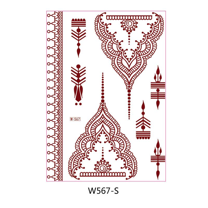Beauty Sticker Vermilion Lace Tattoo Sticker Waterproof Tattoo Sticker