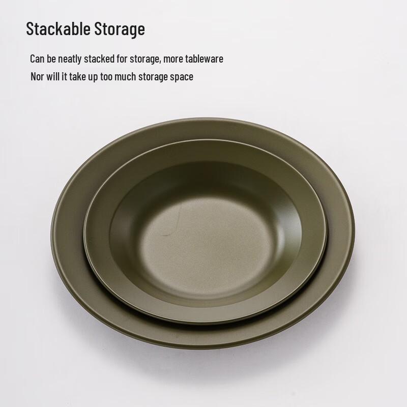 Outdoor Camping Stainless Steel Non-stick Dinner Plate