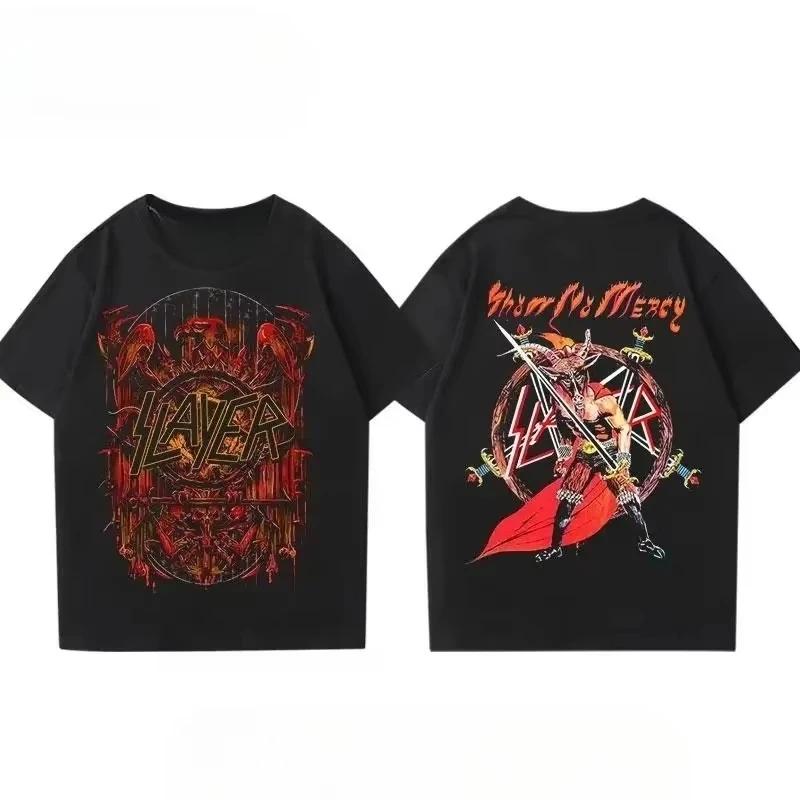 Slayer Band Street Inspired Hip Hop Rock Metal Rap Streetkultur 2026 T-Shirt Locker Lässig T Unisex Sommer Oberteile Tee