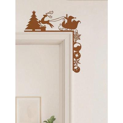 Vintage Metal Sleigh Wall Art, Creative Door Corner Decor, Christmas Party Decoration, 3D Home Accent, Modern Room Decor, Gift Idea